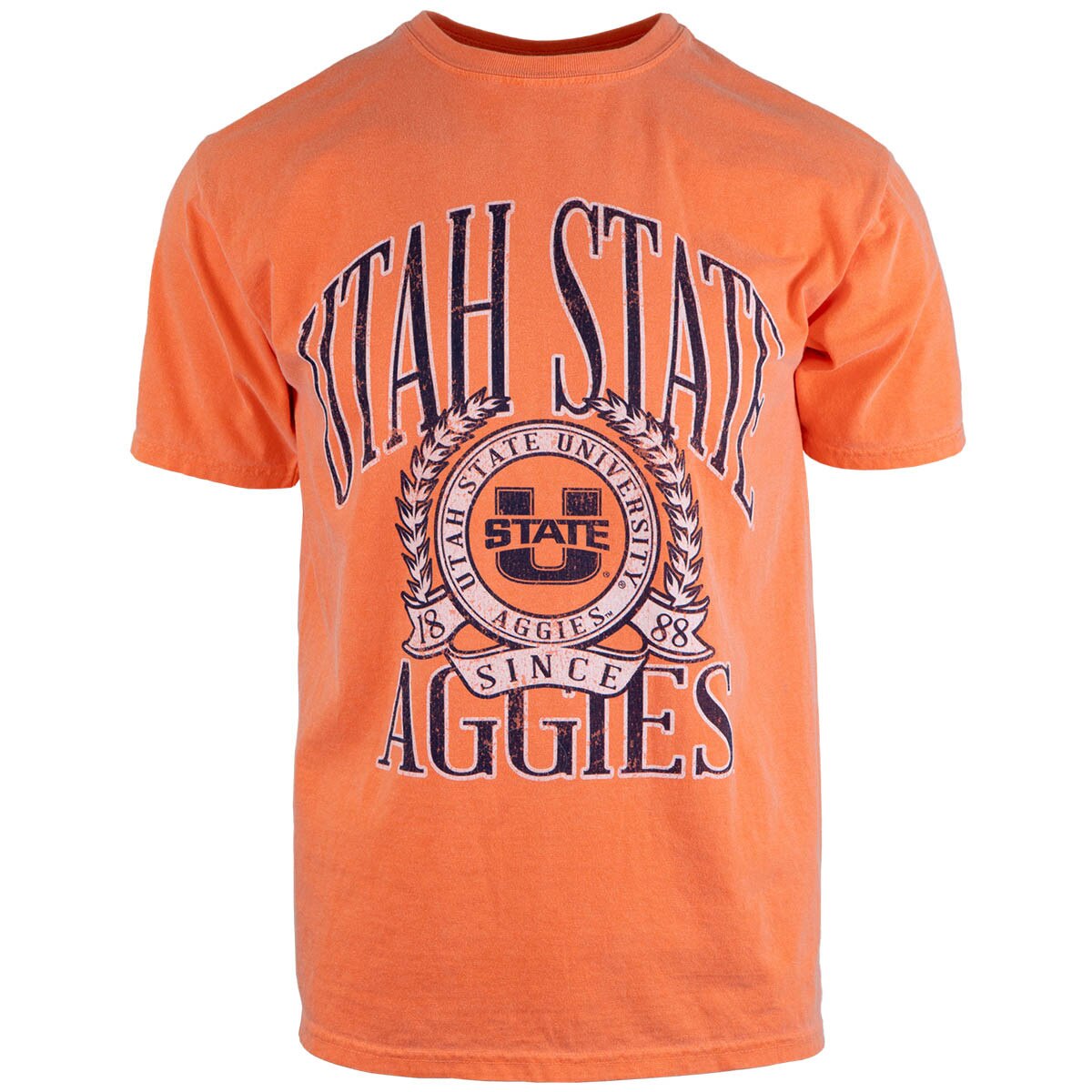 U-State Aggies Seal Distressed Unisex T-Shirt orange
